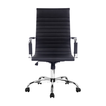 Artiss Office Chair Conference Chairs PU Leather High Back Black.