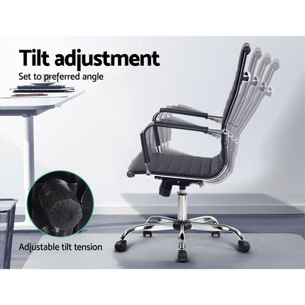 Artiss Office Chair Conference Chairs PU Leather High Back Black.