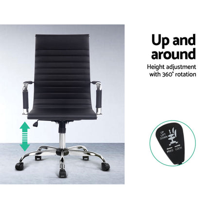 Artiss Office Chair Conference Chairs PU Leather High Back Black.