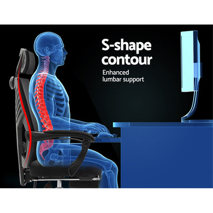 Artiss Mesh Office Chair Recliner Black.