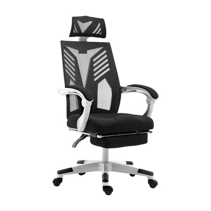 Artiss Mesh Office Chair Recliner Black White.
