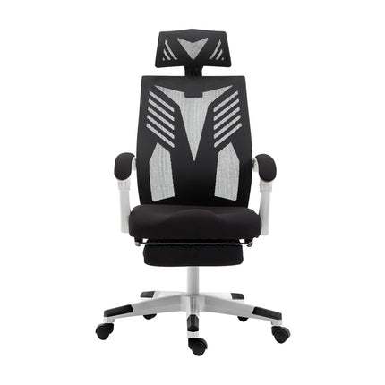 Artiss Mesh Office Chair Recliner Black White.
