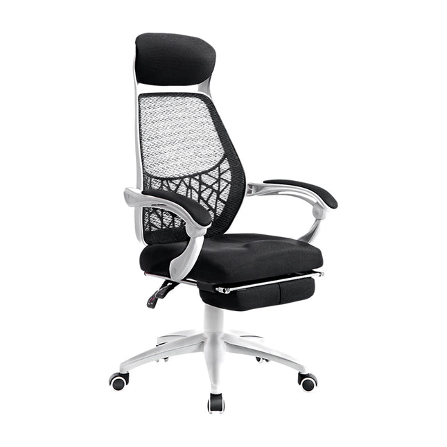 Artiss Mesh Office Chair Recliner Black White.