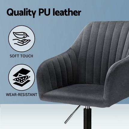 Artiss Office Chair Velvet Seat Dark Grey.