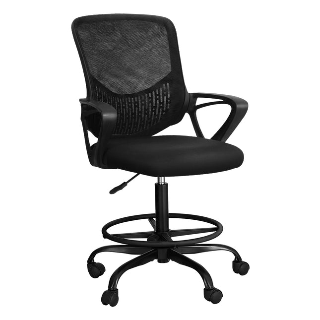 Artiss Office Chair Drafting Stool Computer Standing Desk Mesh Chairs Black.