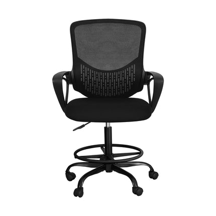Artiss Office Chair Drafting Stool Computer Standing Desk Mesh Chairs Black.