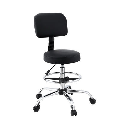 Artiss Office Chair Drafting Computer Standing Desk Chairs Ergonomic PU Black.