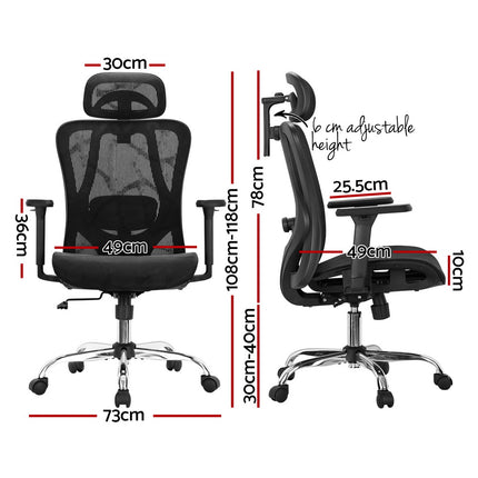 Artiss Ergonomic Office Chair Recline Black.