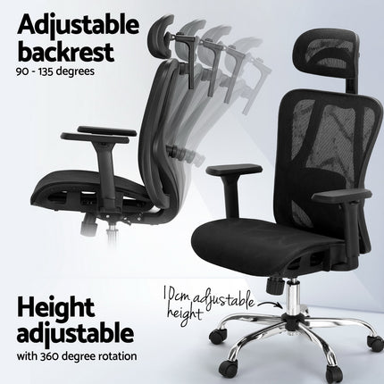 Artiss Ergonomic Office Chair Recline Black.