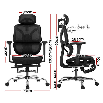 Artiss Ergonomic Office Chair Footrest Black.