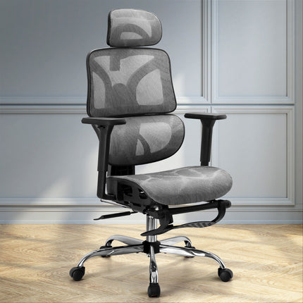 Artiss Ergonomic Office Chair Footrest Grey.