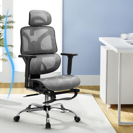 Artiss Ergonomic Office Chair Footrest Grey.