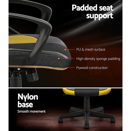 Artiss Gaming Office Chair Computer Executive Racing Chairs High Back Yellow.