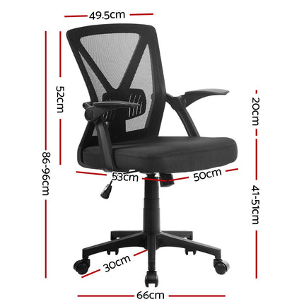 Artiss Mesh Office Chair Mid Back Black.