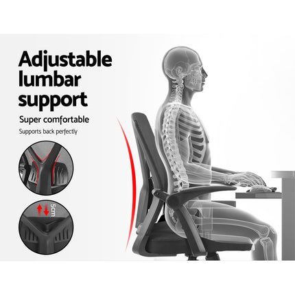 Artiss Mesh Office Chair Mid Back Black.