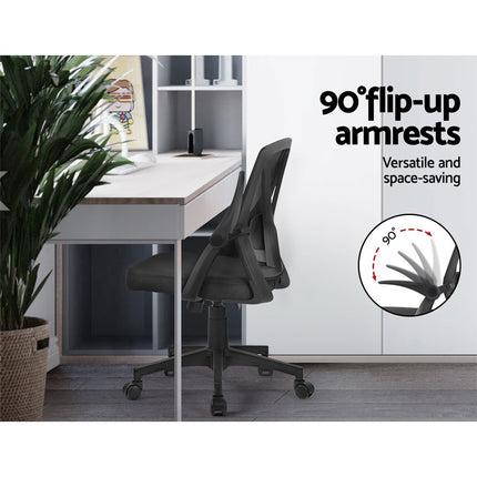 Artiss Mesh Office Chair Mid Back Black.