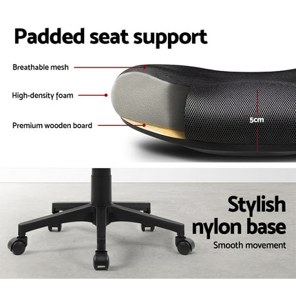 Artiss Mesh Office Chair Mid Back Black.