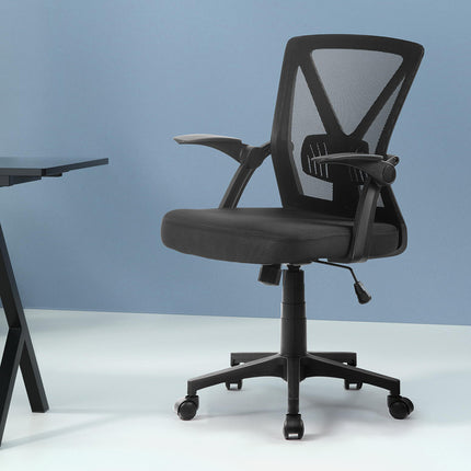 Artiss Mesh Office Chair Mid Back Black.