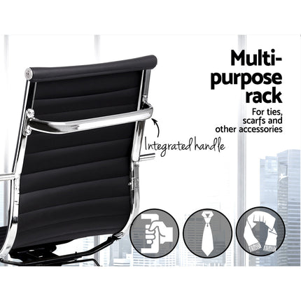 Artiss Office Chair Drafting Stool Leather Chairs Black.