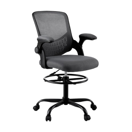 Artiss Office Chair Drafting Chairs Stool Computer Desk Studios Mesh Grey.