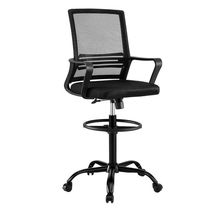 Artiss Office Chair Drafting Chairs Stool Computer Desk Studios Mesh Black.