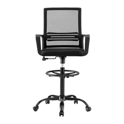 Artiss Office Chair Drafting Chairs Stool Computer Desk Studios Mesh Black.