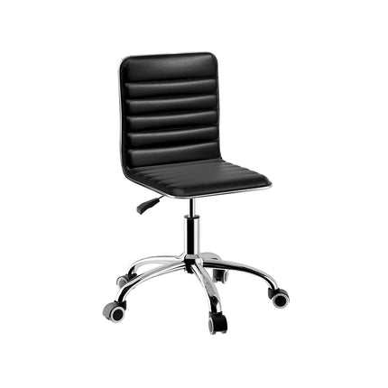 Artiss Office Chair Conference Chairs PU Leather Low Back Black.