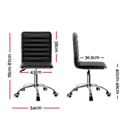 Artiss Office Chair Conference Chairs PU Leather Low Back Black.