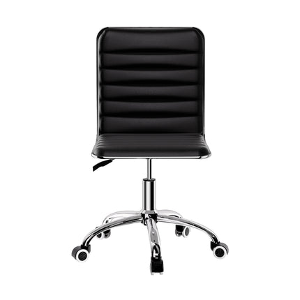 Artiss Office Chair Conference Chairs PU Leather Low Back Black.