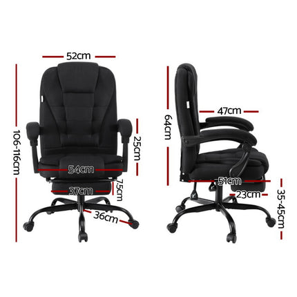 Artiss Office Chair Executive Fabric Seat Racing Computer Desk Chairs Footrest.