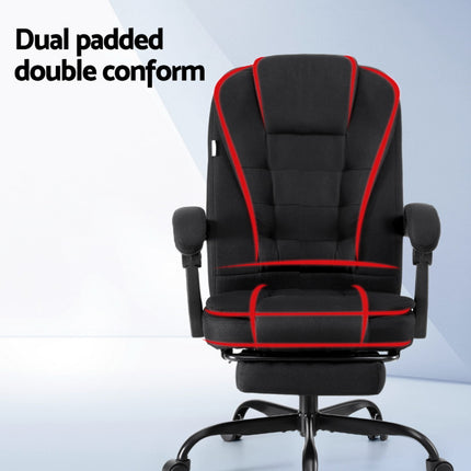 Artiss Office Chair Executive Fabric Seat Racing Computer Desk Chairs Footrest.