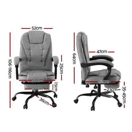 Artiss Office Chair Executive Fabric Seat Racing Computer Desk Chairs Footrest.
