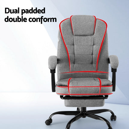 Artiss Office Chair Executive Fabric Seat Racing Computer Desk Chairs Footrest.
