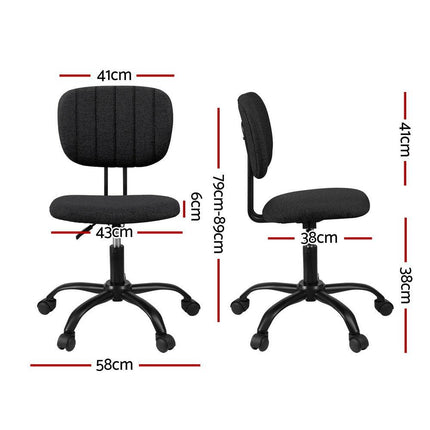 Artiss Ergonomic Office Chair Mesh Computer Desk Chairs with Lumbar Support, Height Adjustment Swivel Chair Mid Back for Home Office Study, Black and White.