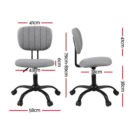 Artiss Ergonomic Office Chair Mesh Computer Desk Chairs with Lumbar Support, Height Adjustment Swivel Chair Mid Back for Home Office Study, Black and White.