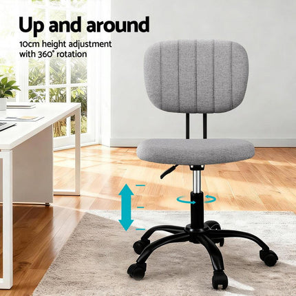 Artiss Ergonomic Office Chair Mesh Computer Desk Chairs with Lumbar Support, Height Adjustment Swivel Chair Mid Back for Home Office Study, Black and White.