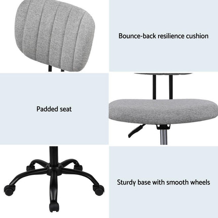 Artiss Ergonomic Office Chair Mesh Computer Desk Chairs with Lumbar Support, Height Adjustment Swivel Chair Mid Back for Home Office Study, Black and White.