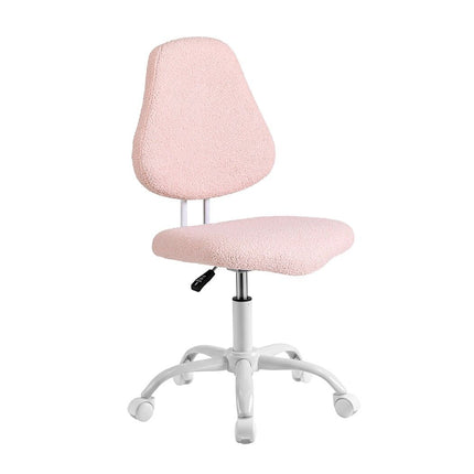 Artiss Armless Office Chair Ergonomic Soft Fleece Height Adjustable Vanity Desk Chair Pink