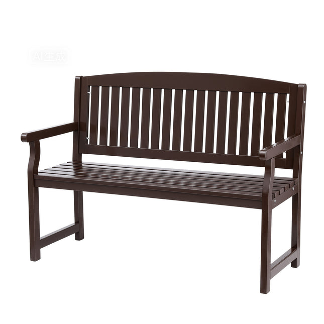 Gardeon Outdoor Garden Bench Wooden 2 Seater Lounge Chair Patio Furniture Brown.