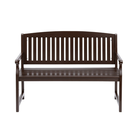 Gardeon Outdoor Garden Bench Wooden 2 Seater Lounge Chair Patio Furniture Brown.