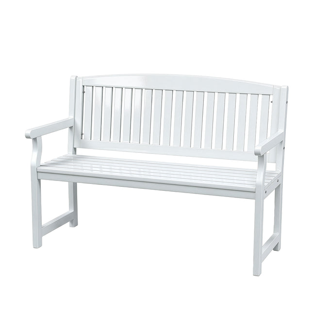 Gardeon Outdoor Garden Bench Wooden 2 Seater Lounge Chair Patio Furniture White.