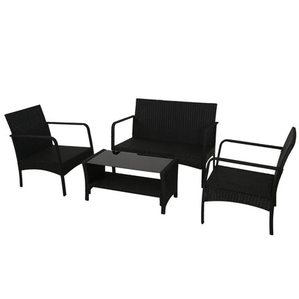 Gardeon Outdoor Sofa Set Lounge Setting Wicker Table and Chairs Garden Patio Furniture.