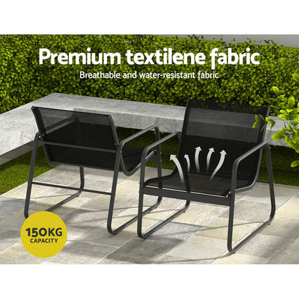 Gardeon Outdoor Sofa Set Lounge Setting Textilene Table and Chairs Garden Patio Furniture.