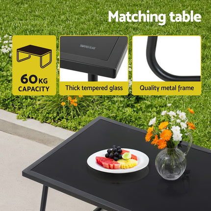 Gardeon 4PCS Outdoor Sofa Set Table and Chairs Cushion textilene Patio Furniture.