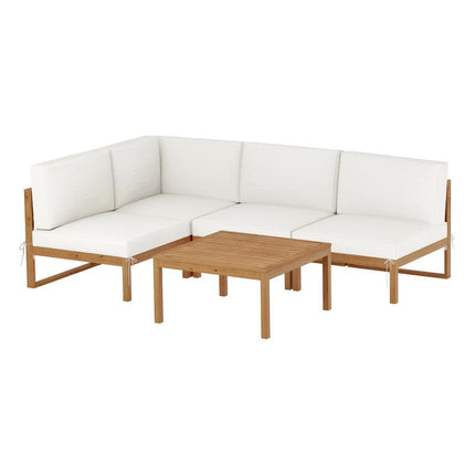 Gardeon 4-Seater Outdoor Sofa Set Wooden Lounge Setting 5PCS.