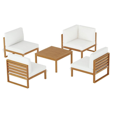 Gardeon 4-Seater Outdoor Sofa Set Wooden Lounge Setting 5PCS.