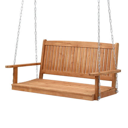 Gardeon Porch Swing Chair With Chain Outdoor Furniture Wooden Bench 2 Seater.