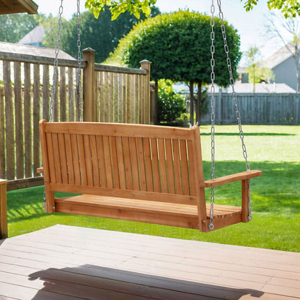 Gardeon Porch Swing Chair With Chain Outdoor Furniture Wooden Bench 2 Seater.