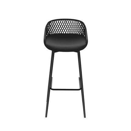 Gardeon 2x Outdoor Bar Stools Plastic Black.