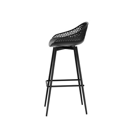 Gardeon 4x Outdoor Bar Stools Plastic Black.